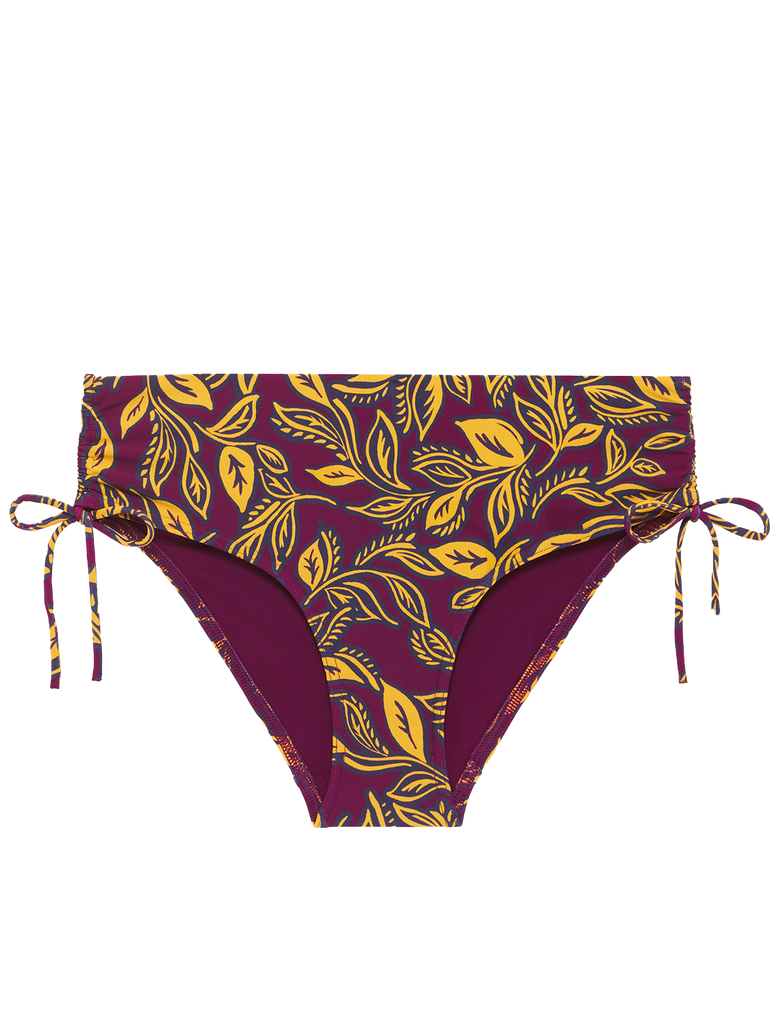 High-waist bikini brief - Agadir Purple Print