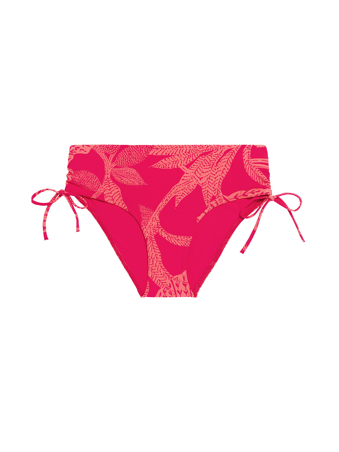 High-waist bikini brief - Bright Rose Print