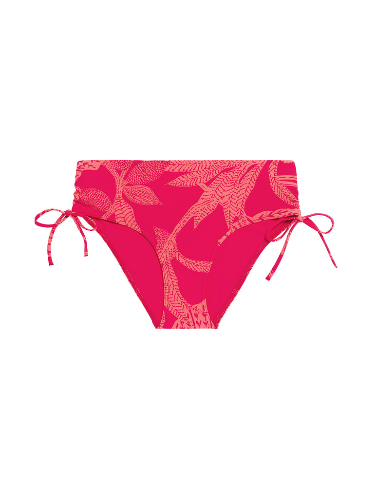 High-waist bikini brief - Bright Rose Print