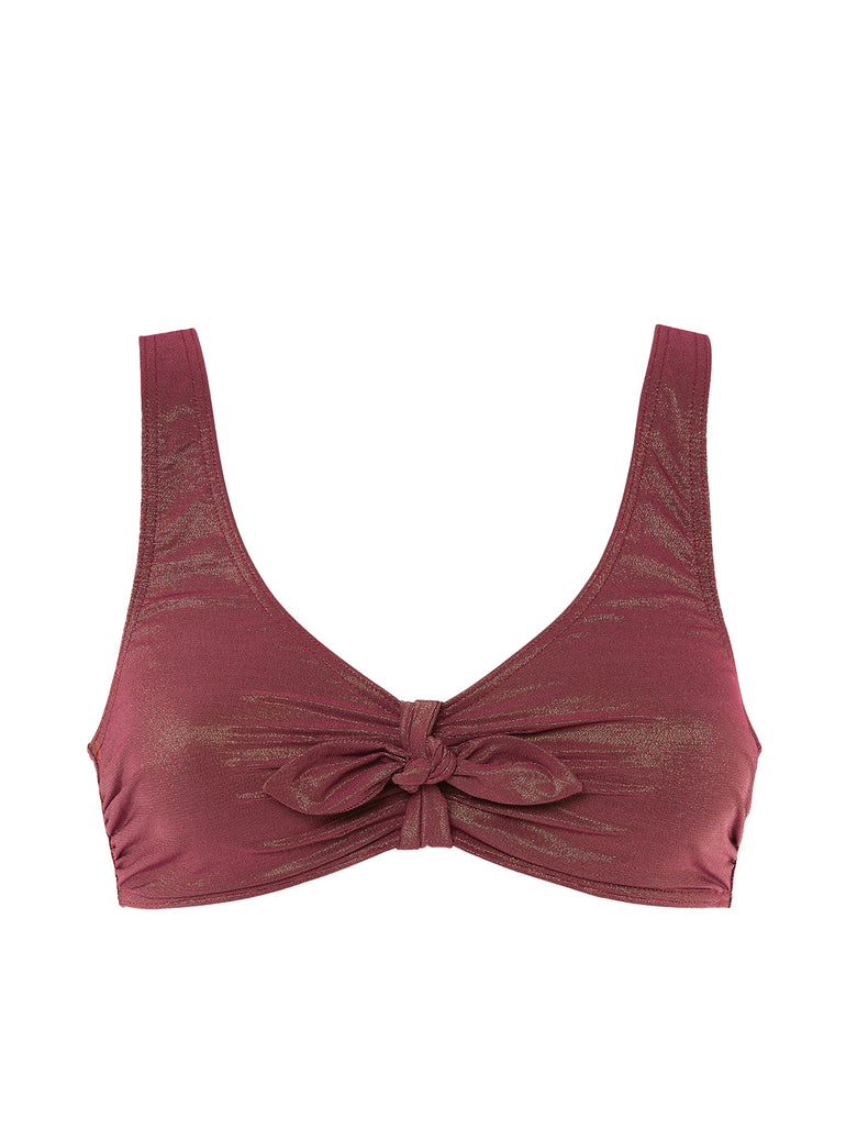 Wireless bikini triangle - Lurex Dark Purple
