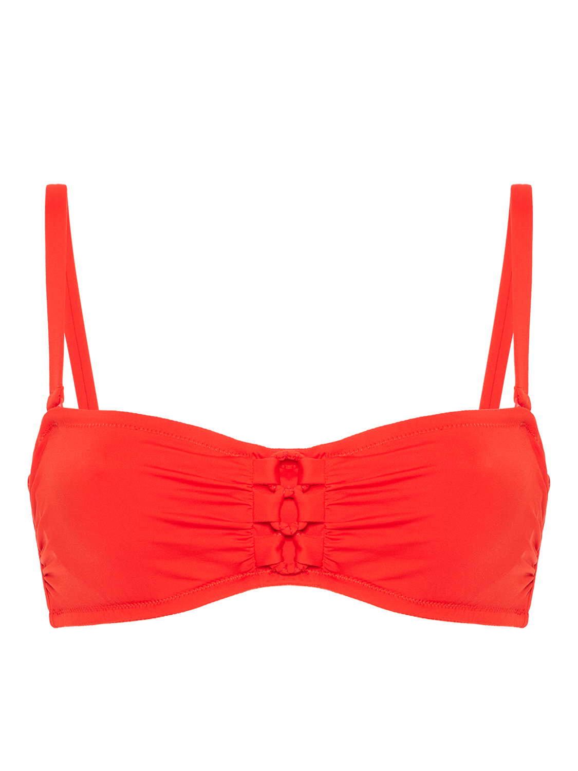 Underwired bandeau bikini top - Pomegranate