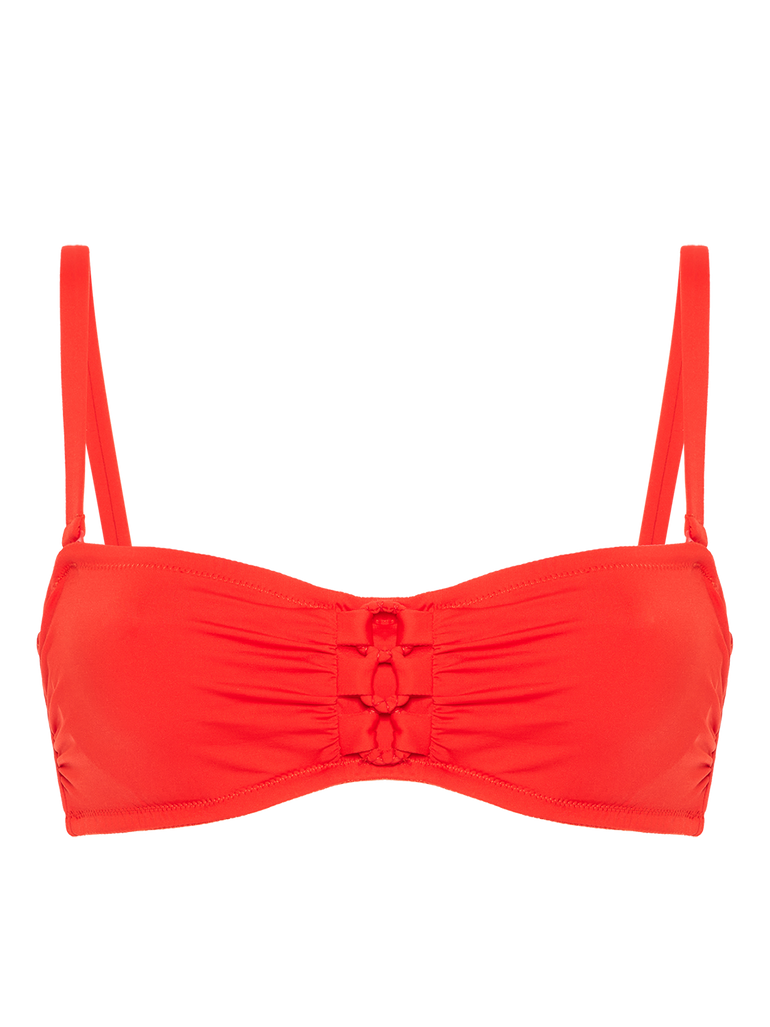 Underwired bandeau bikini top - Pomegranate