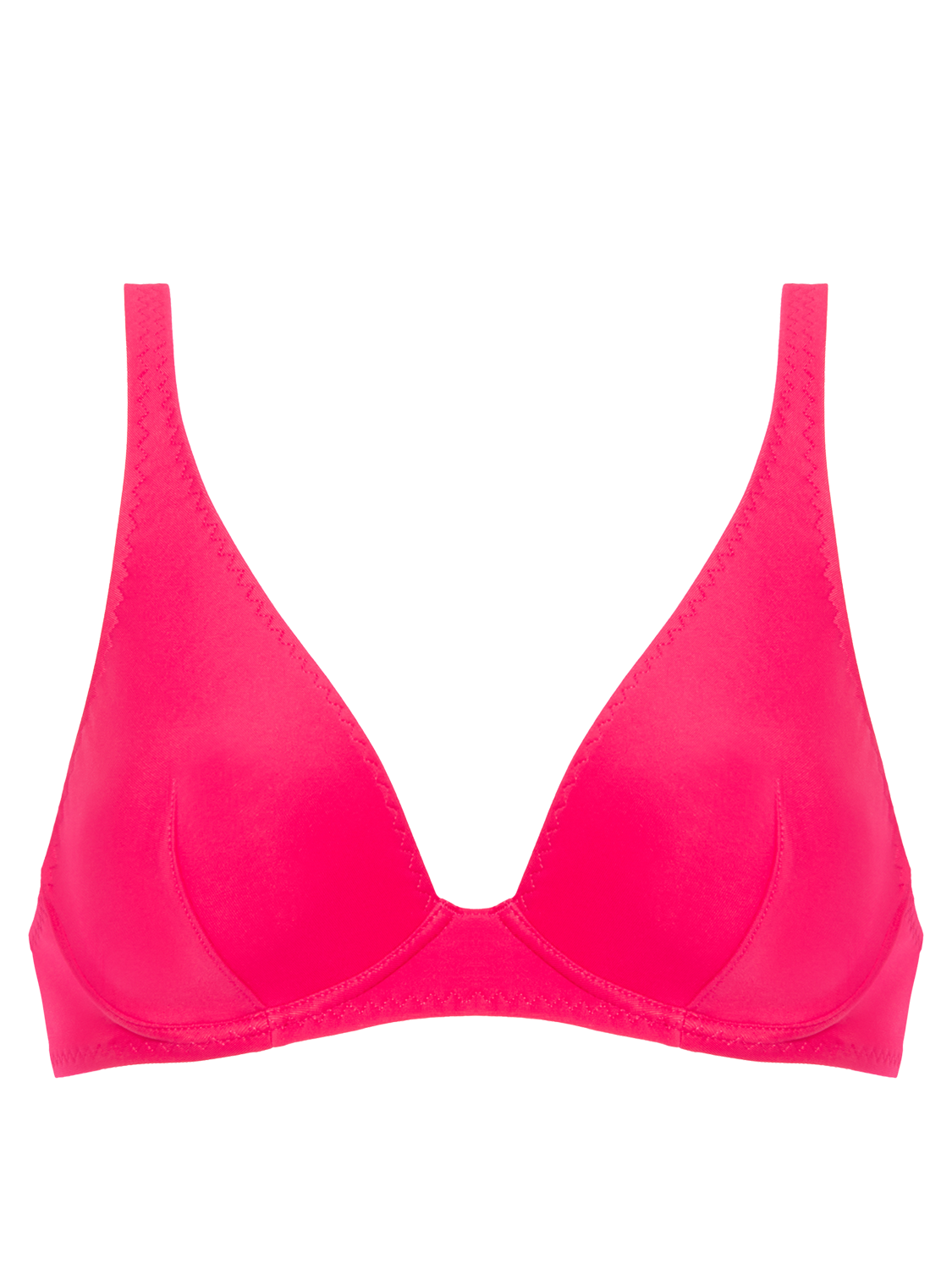 Underwired triangle bikini bra - Lipstick