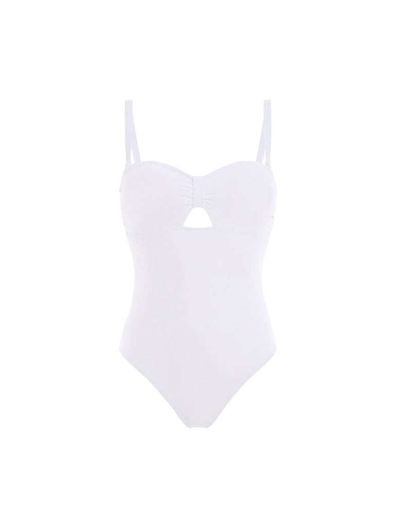 Wireless bandeau one-piece - White