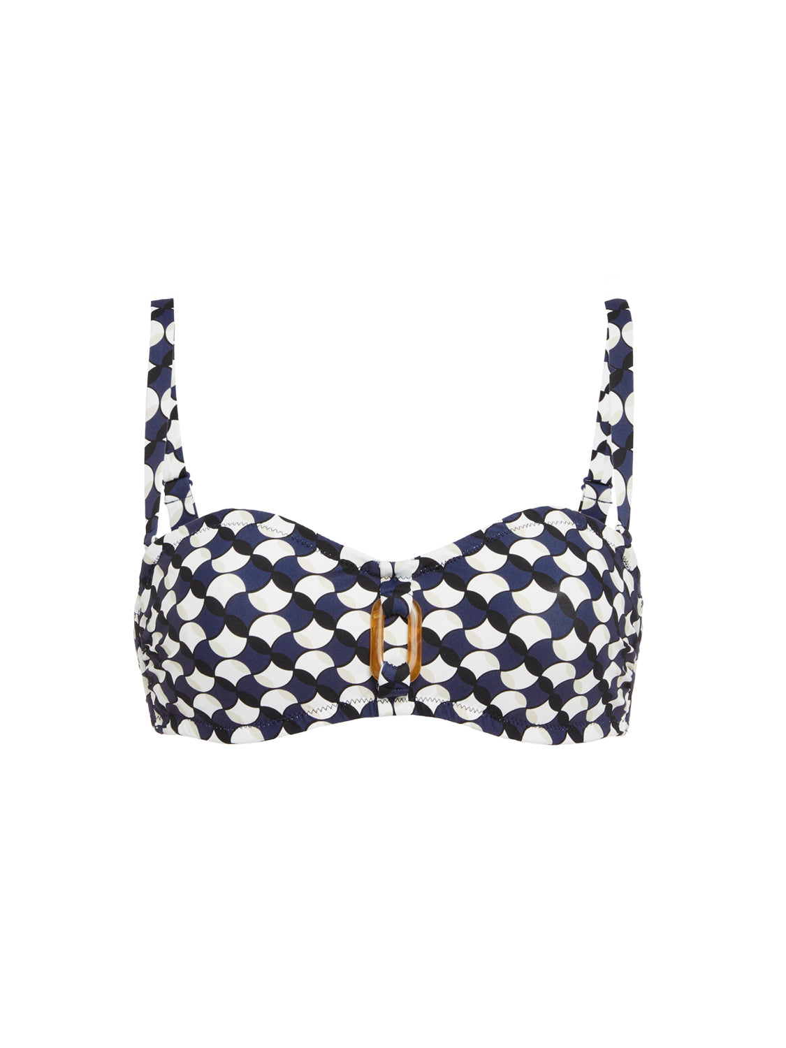 Underwired bandeau bikini top - Sailing print