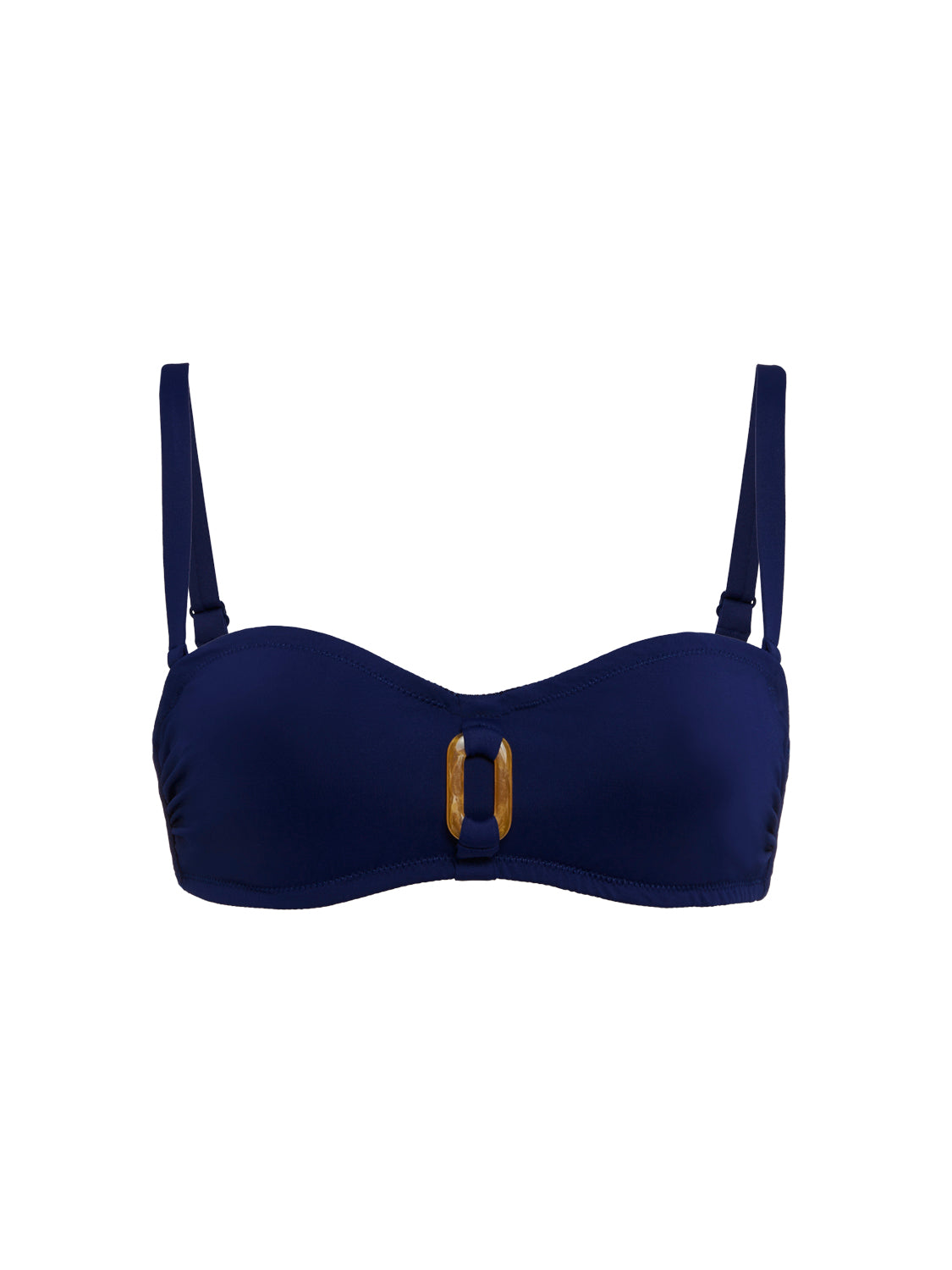 Underwired bandeau bikini top - Navy