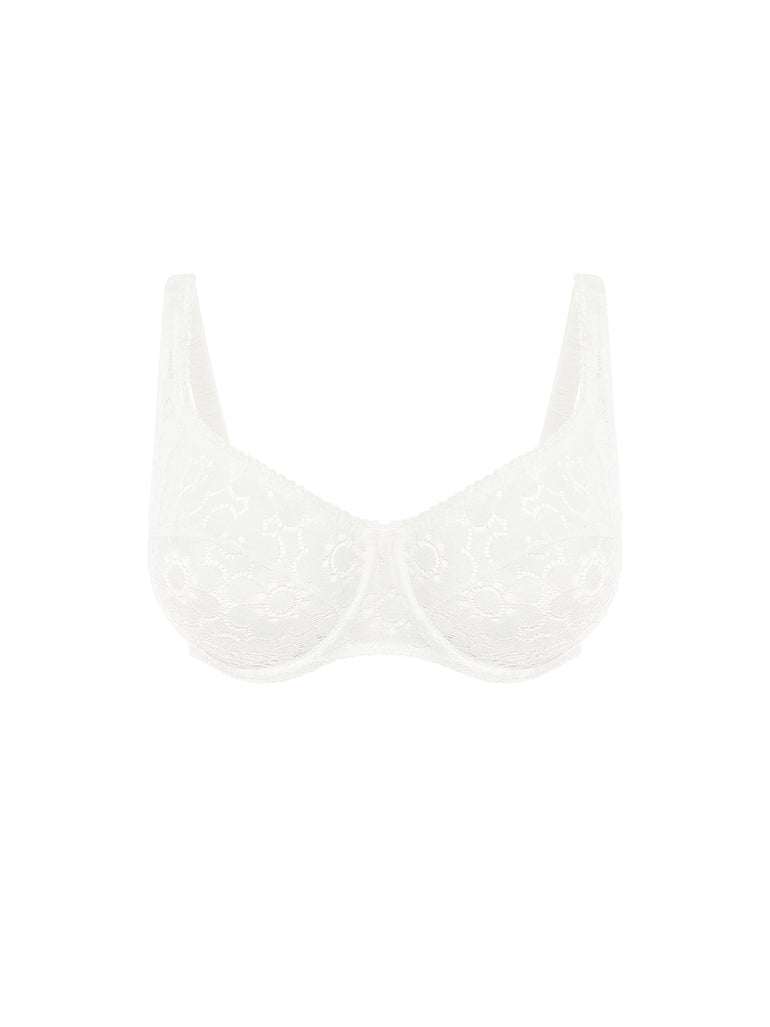 Plunging full cup bra - Natural