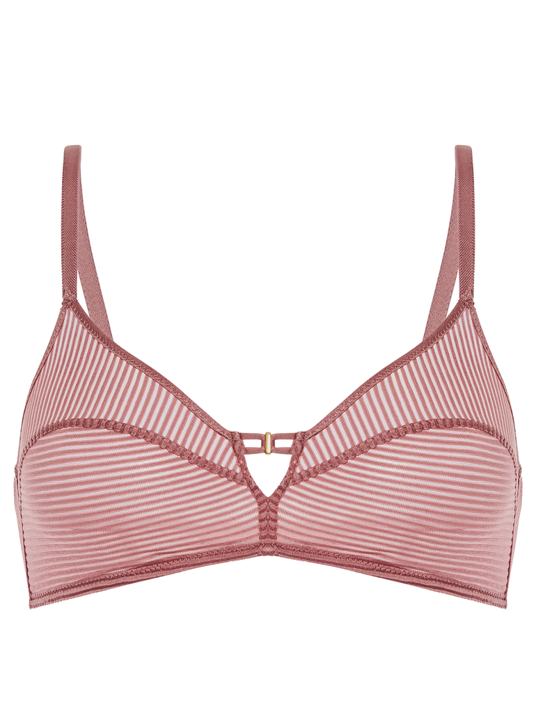 Soft cup triangle bra - Mulberry