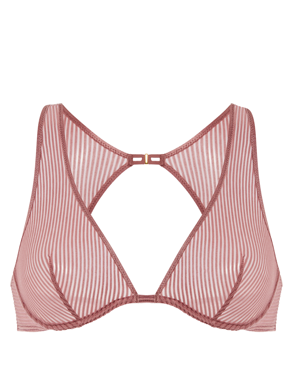 Underwired triangle bra - Mulberry