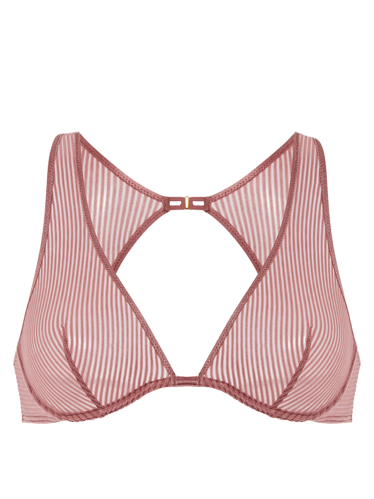 Underwired triangle bra - Mulberry