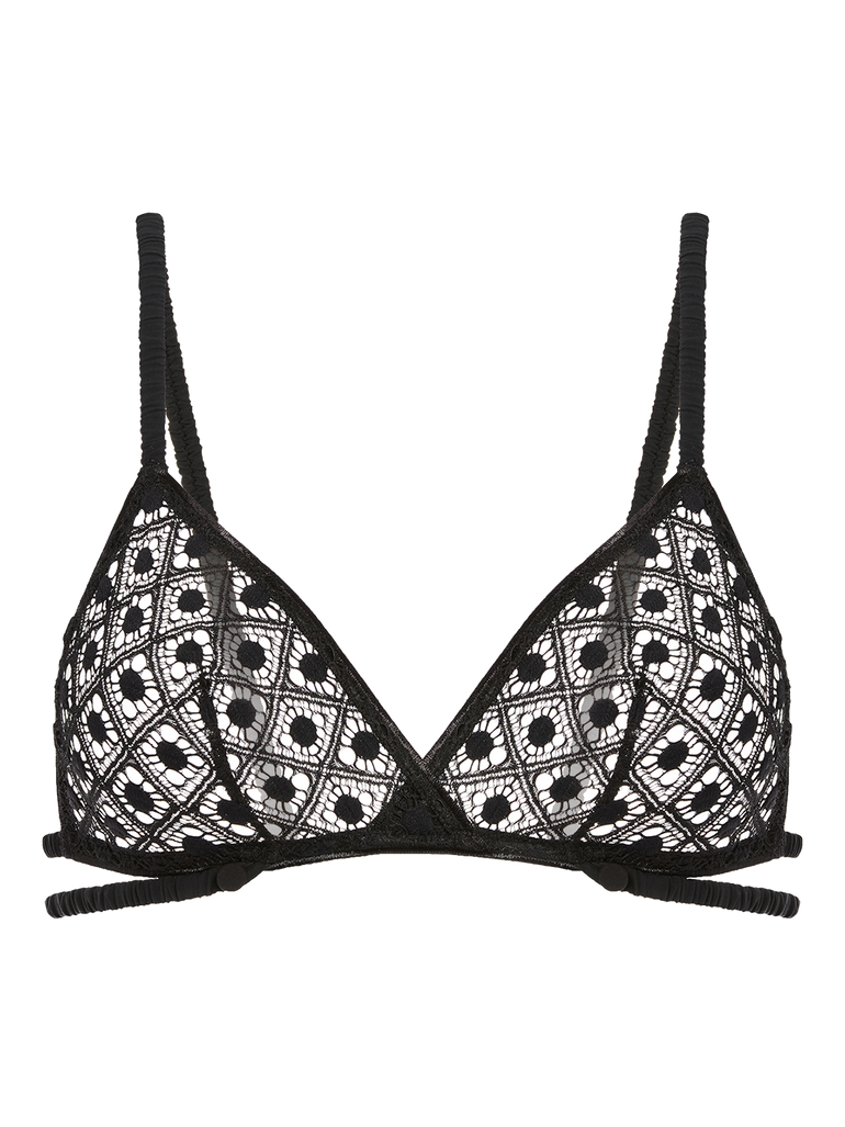 Soft cup triangle bra - Black