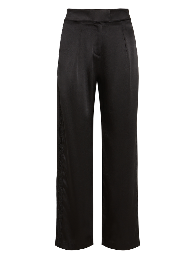 Trousers with embroidery - Black