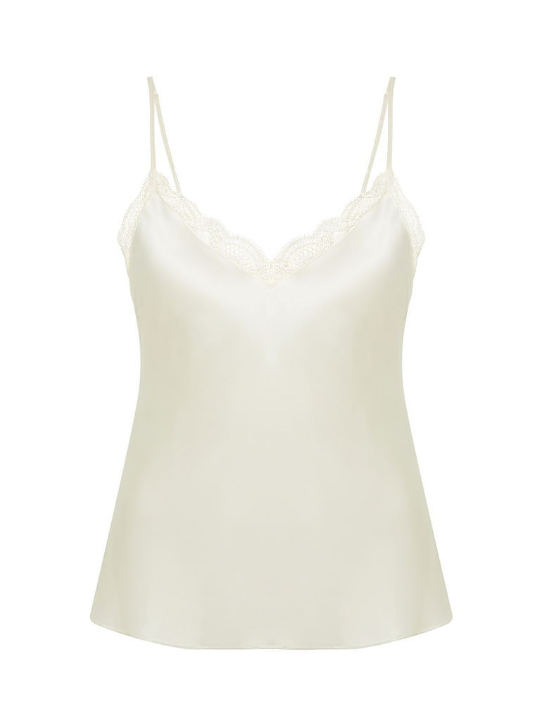 Top with embroidery - Natural