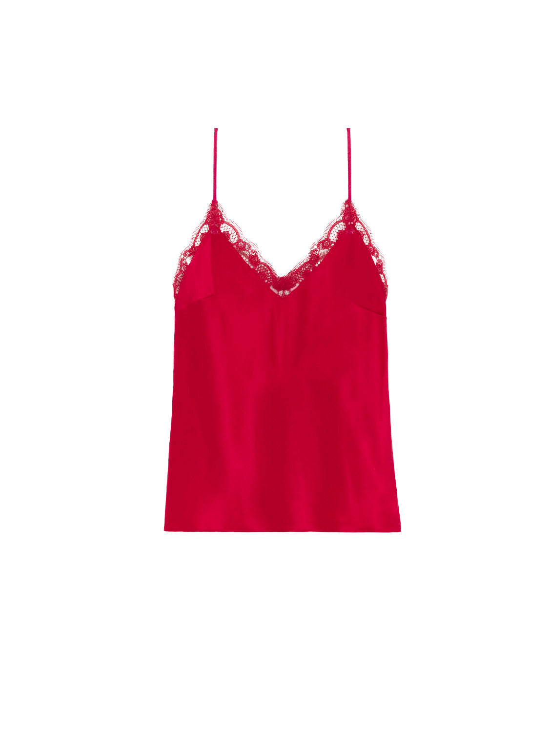 Top with embroidery - Opera Red