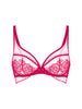 Plunging underwired bra - Cranberry