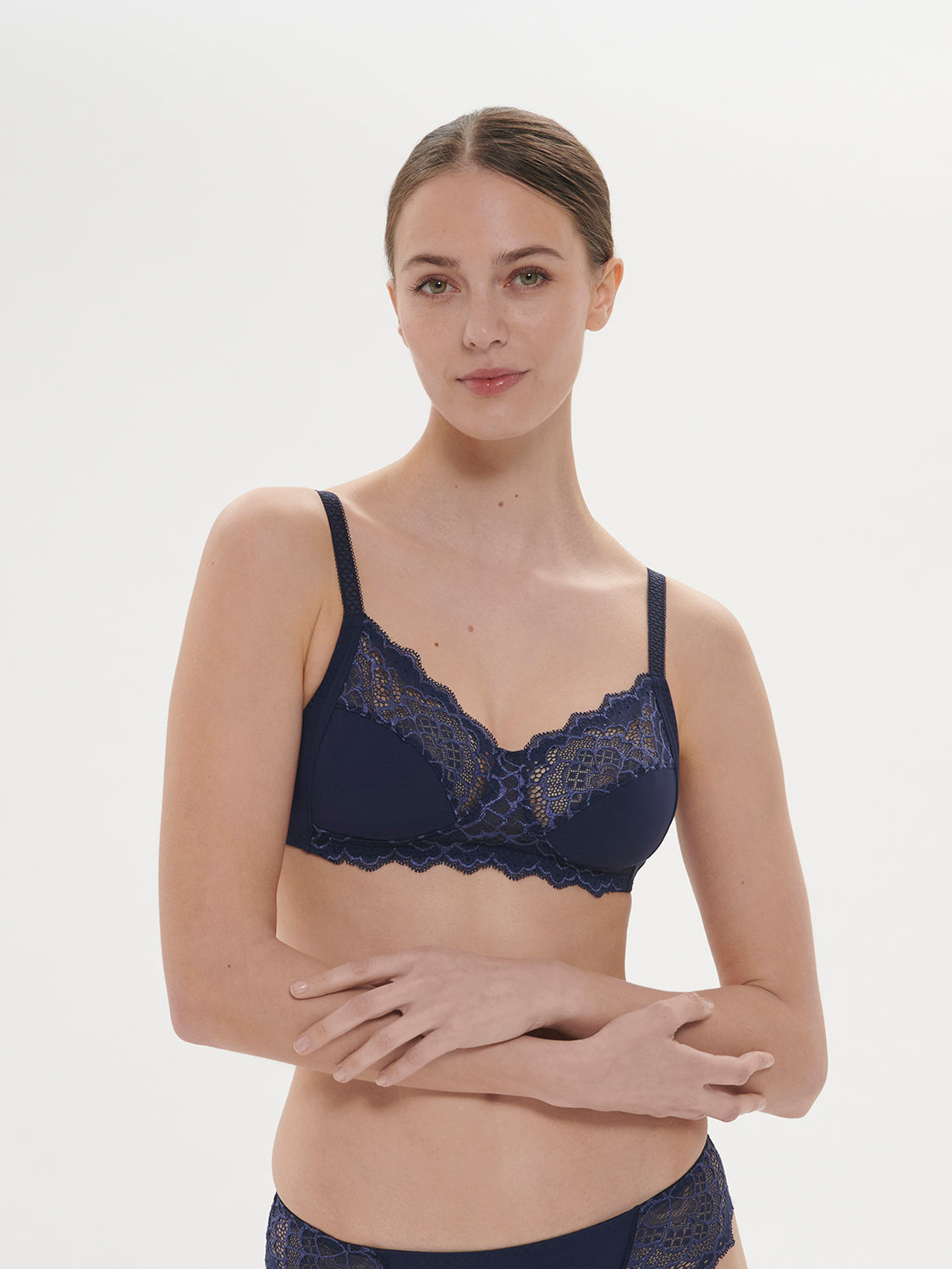 Structured wireless bra - Ink Blue