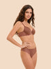 3D plunge bra - Coco brown