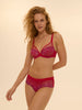 Plunging underwired bra - Rainbow Red