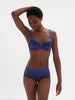 Plunging underwired bra - Electric blue