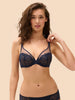 Plunging underwired bra - Sapphire