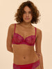 Half cup bra - Rainbow Red