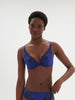 Plunging push-up bra - Electric blue