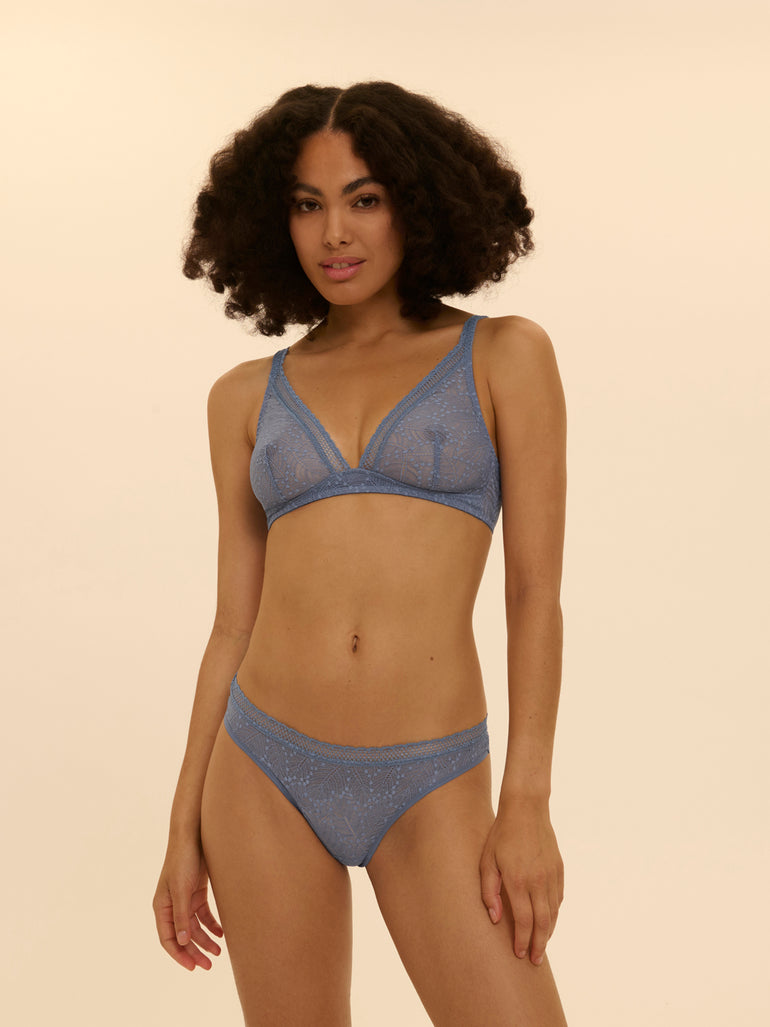 Structured wireless bra - Chambray Blue