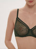 Plunging moulded underwired bra - Icon Green