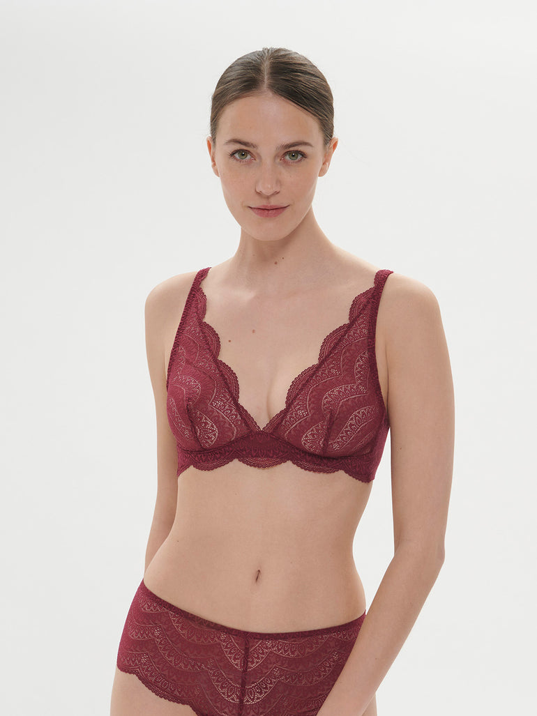 Soft cup triangle bra - Spinel Red