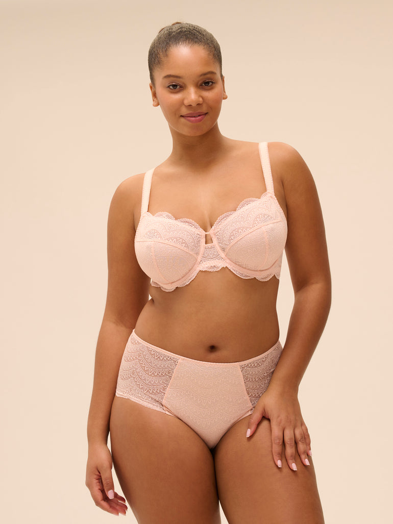 Full cup support bra - Petal Powder