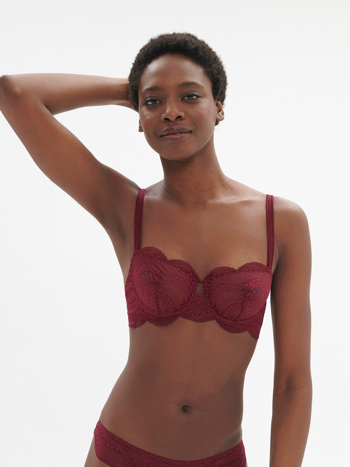 Half cup bra - Spinel Red