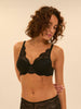 Squared neckline spacer bra - Black