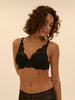 Squared neckline spacer bra - Black