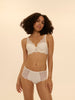 Squared neckline spacer bra - Natural
