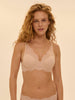 Squared neckline spacer bra - Peau rosée