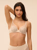 Plunging underwired bra - Topaz Beige