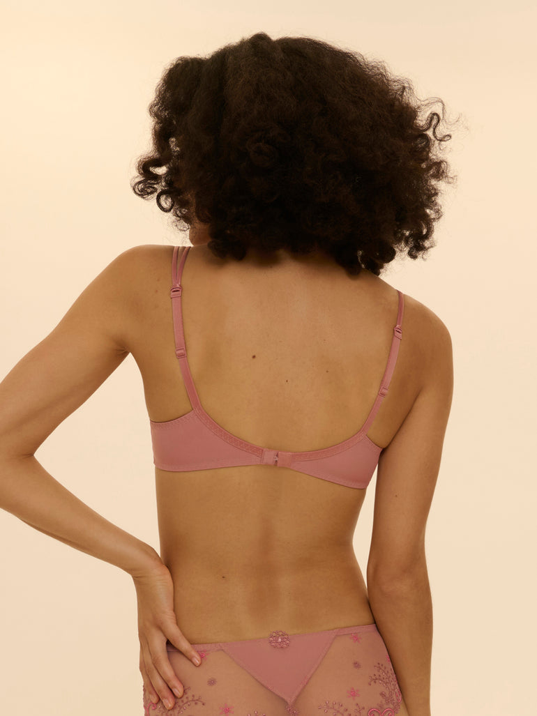 Squared neckline spacer bra - Smokey Pink