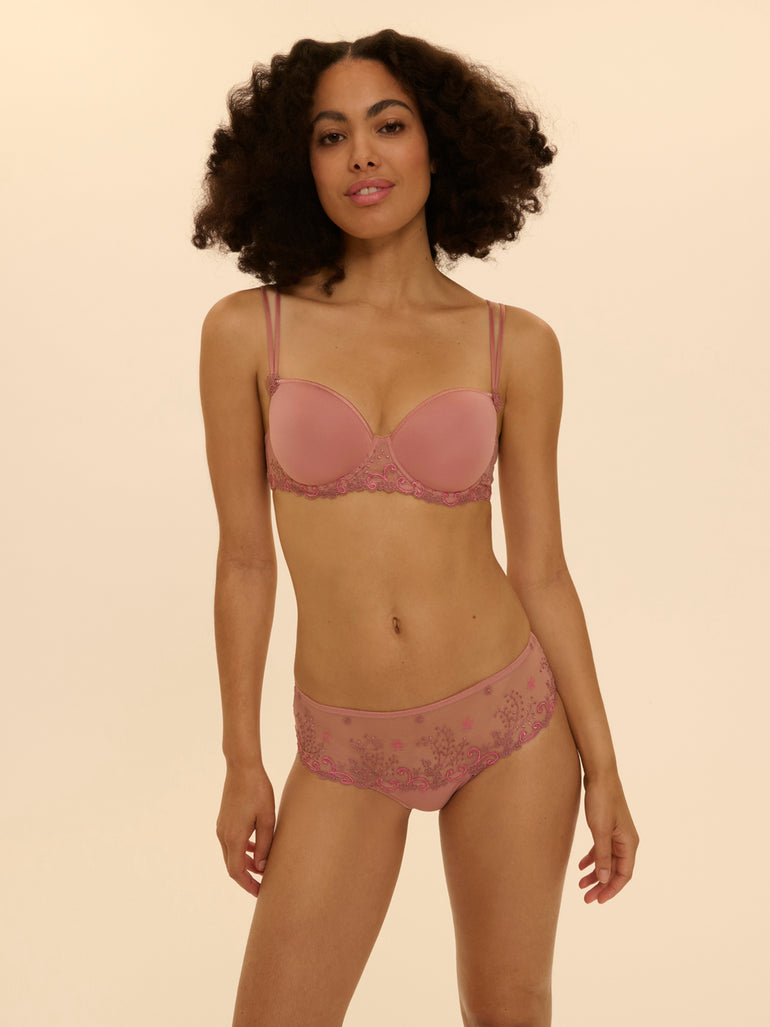 Squared neckline spacer bra - Smokey Pink