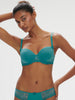 Squared neckline spacer bra - Atoll Blue