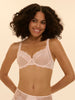 Squared neckline full cup bra - Sakura pink