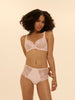 Squared neckline full cup bra - Sakura pink