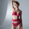 Reve Suspender Belt - Cranberry