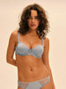 Squared neckline spacer bra - Dream Blue