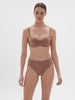 Padded half cup bra - Amaretto