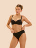 High waist cotton slip - Black