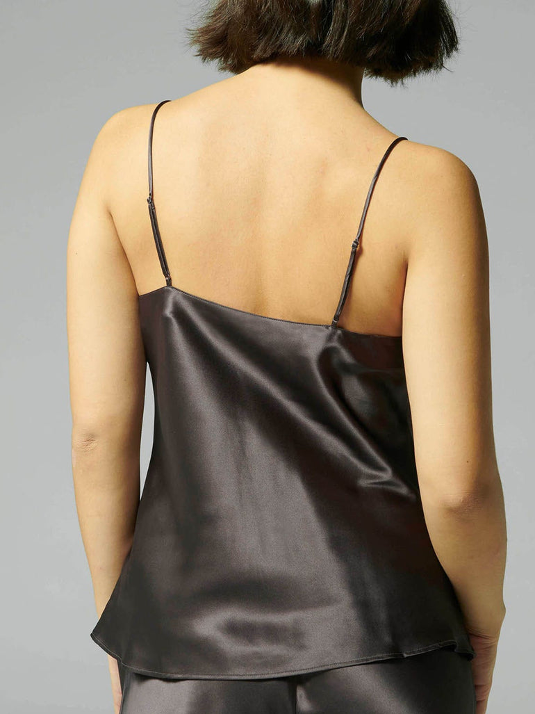 Silk Top - Charcoal