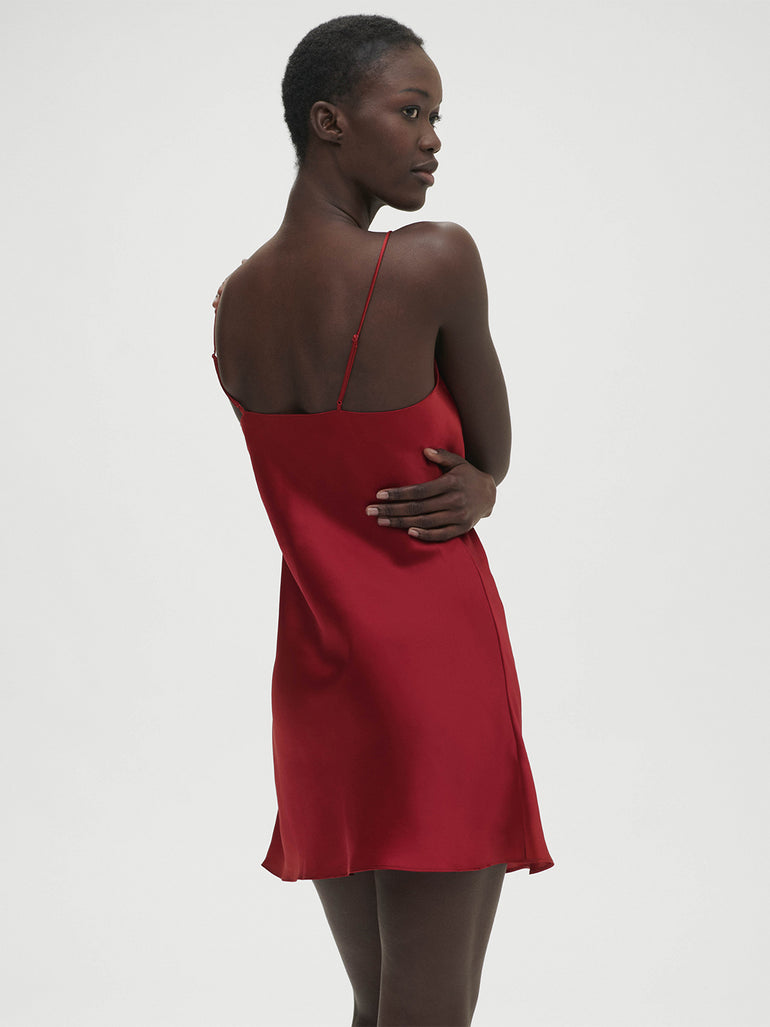 Dream Silk Dress - Tango Red