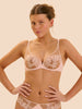 Plunging underwired bra - Pink Nude
