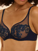 Plunging underwired bra - Sapphire