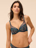 Plunging underwired bra - Prestige Blue